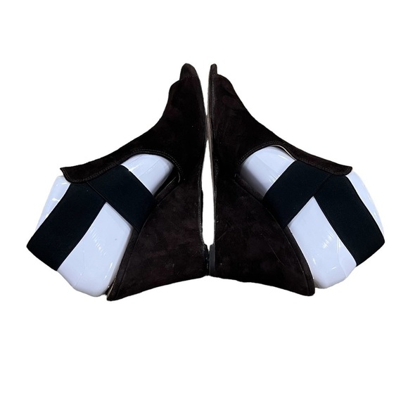 Via Spiga Brown Suede Elastic Band Wedge Sandals Size 9.5 Women's - Picture 7 of 10